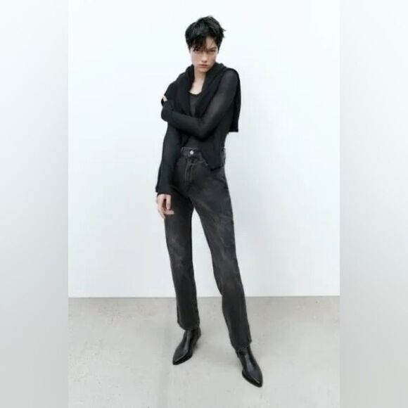 Zara Denim - ZARA The Straight Full Length Jeans in black NWT